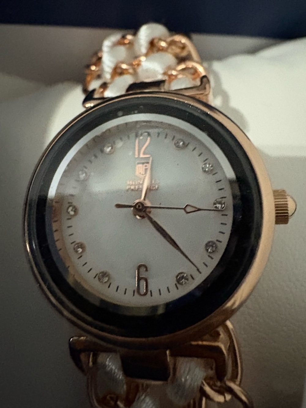 Invicta Gold Chain-Link Bracelet Watch with White Dial
